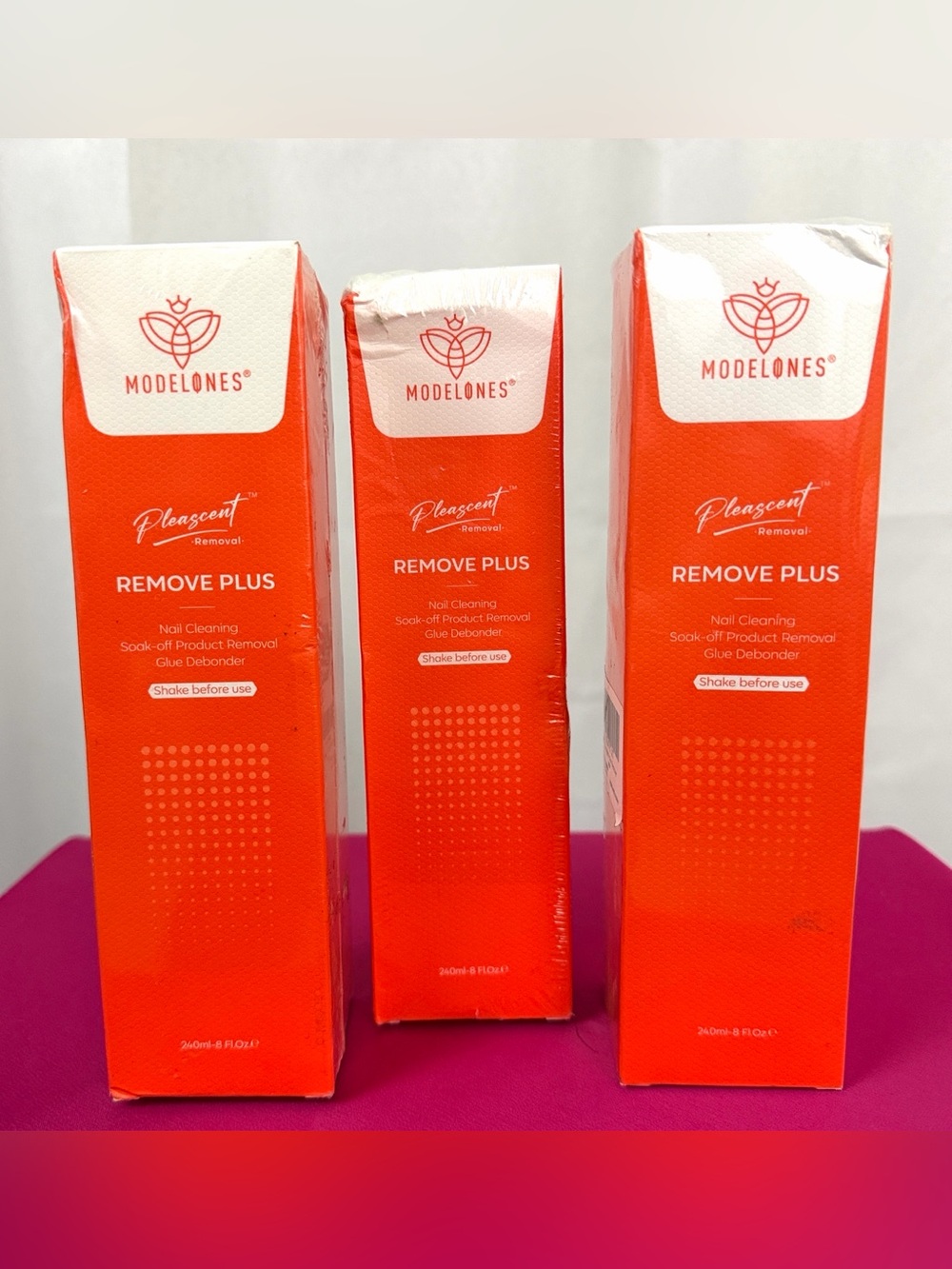 Modelones Remove Plus Nail Cleaning/Soak Off Product Removal/Debonder 3 x 240ml